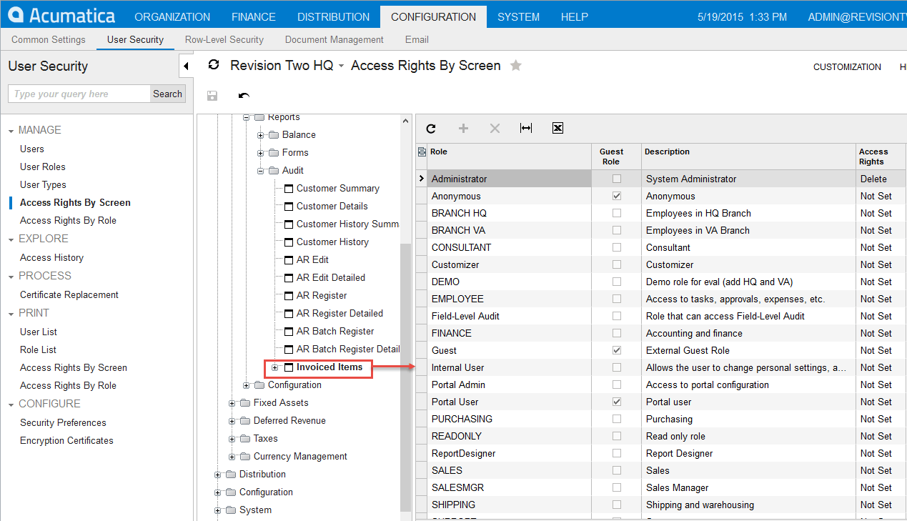 Captura de pantalla de OData y Acumatica