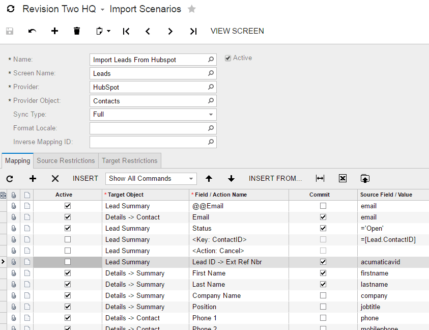 Integración de HubSpot con Acumatica