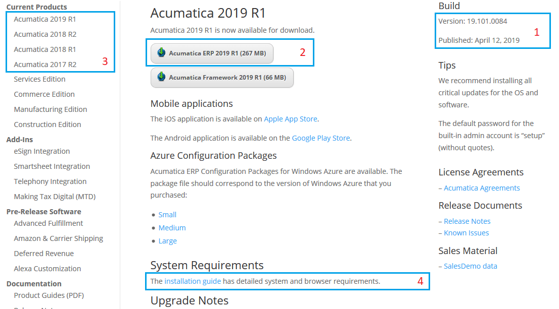 Portal Acumatica - Enlaces de productos