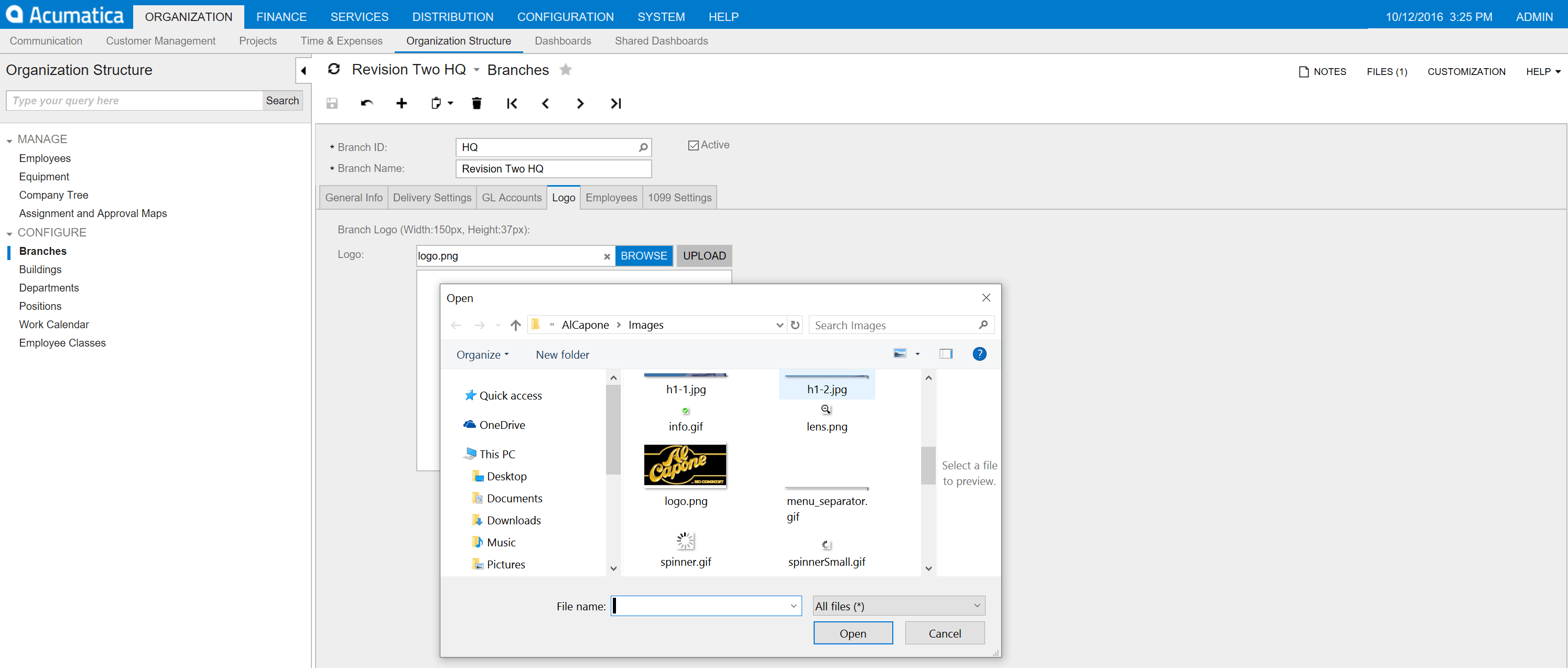 Acumatica dashboard - Los pasos para cambiar el logotipo.