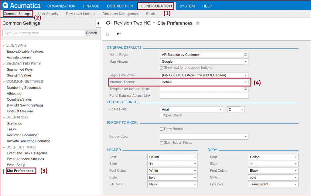  Acumatica Dashboard - Personalizaciones básicas de pantalla - Aplicación Look & Fee