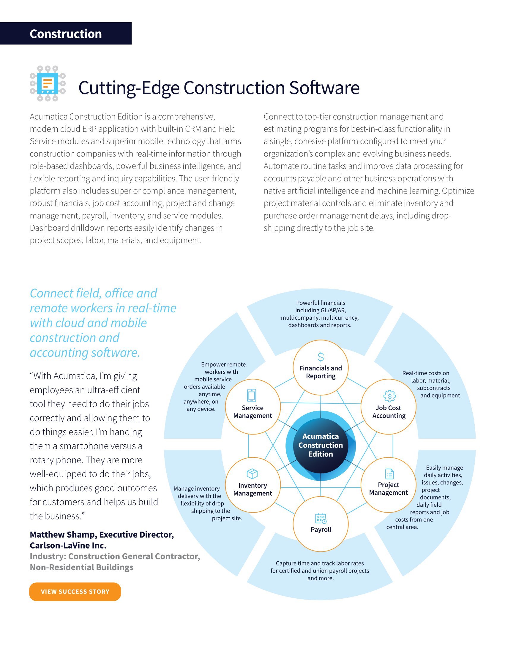Acumatica Construction Edition:  Una solución ERP completa para satisfacer todas sus necesidades, página 1
