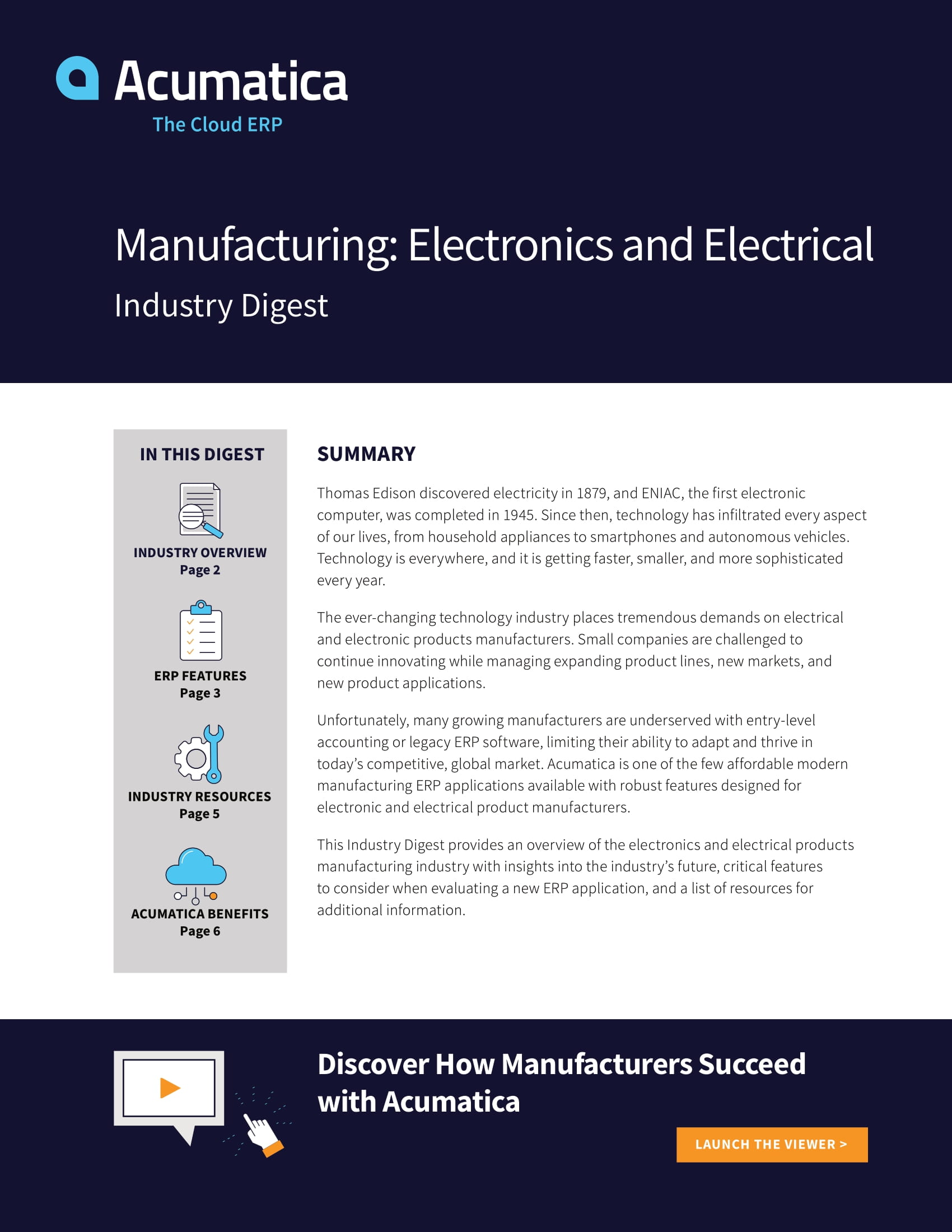 Acumatica Cloud ERP impulsa el éxito de los fabricantes de electrónica y productos eléctricos 