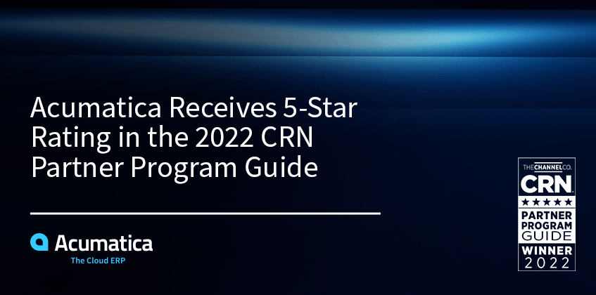 Acumatica recibe la calificación de 5 estrellas en la Guía de programas para socios de CRN de 2022