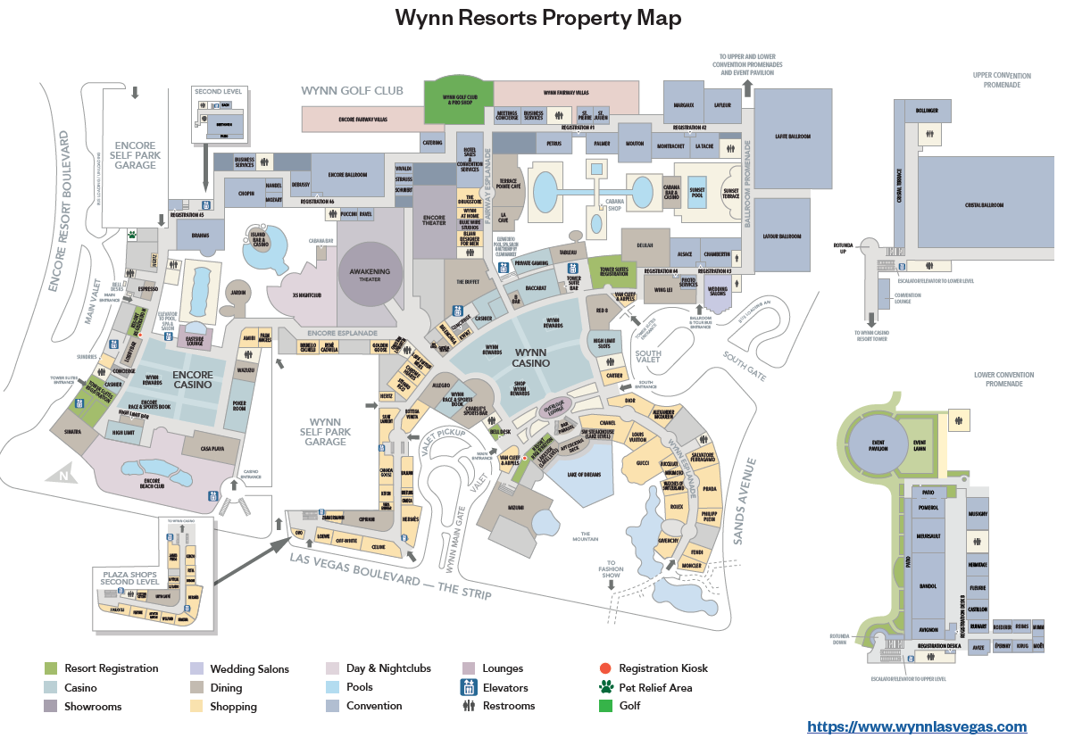 Mapa de la propiedad de Wynn Resorts