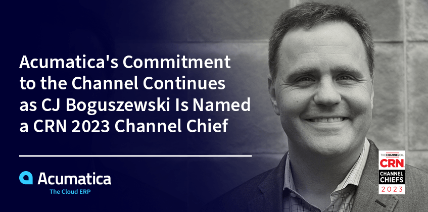 El compromiso de Acumatica con el canal continúa con el nombramiento de CJ Boguszewski como jefe de canal de CRN 2023