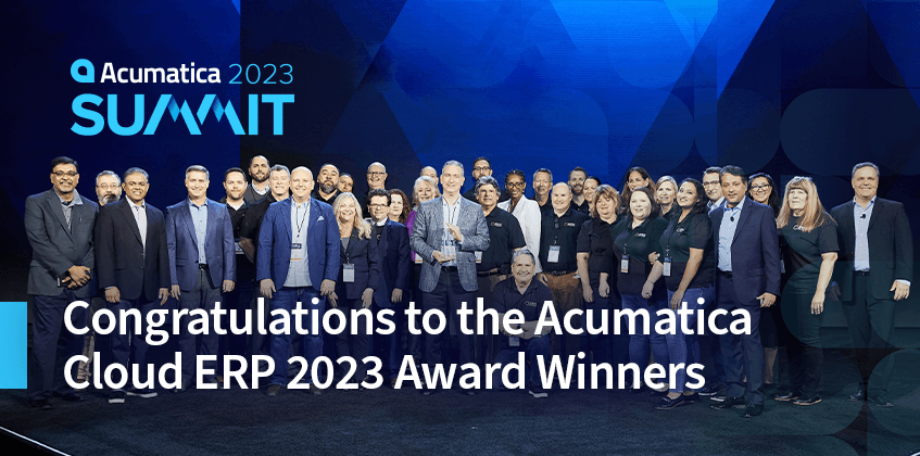 Enhorabuena a los ganadores del premio Acumatica Cloud ERP 2023