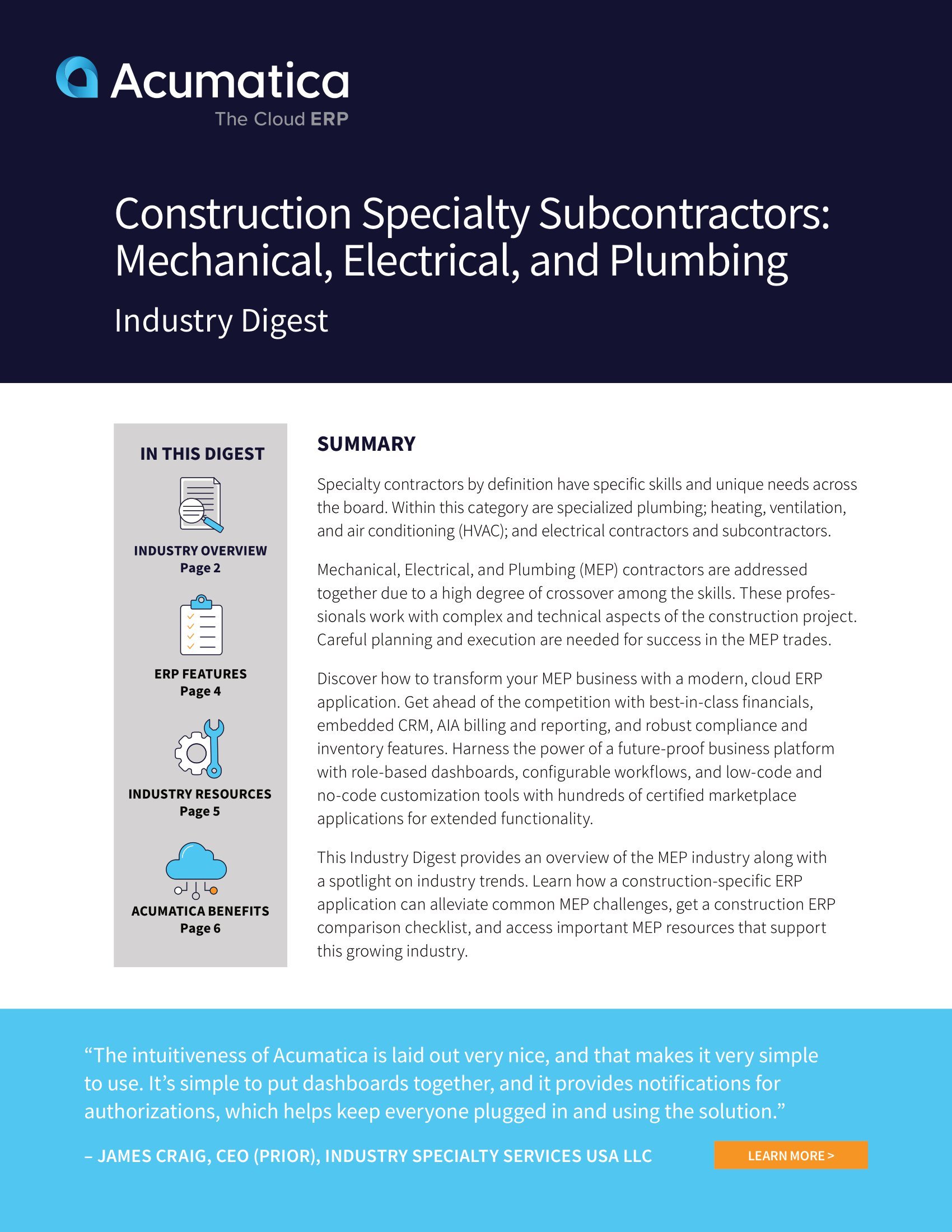 Por qué los contratistas especializados en mecánica, electricidad y fontanería (MEP) deberían implantar Acumatica Construction Edition