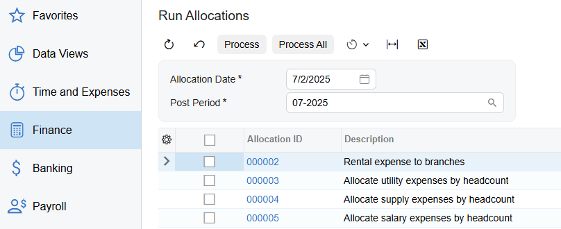 Captura de pantalla del producto Acumatica para mostrar Contabilidad y Finanzas