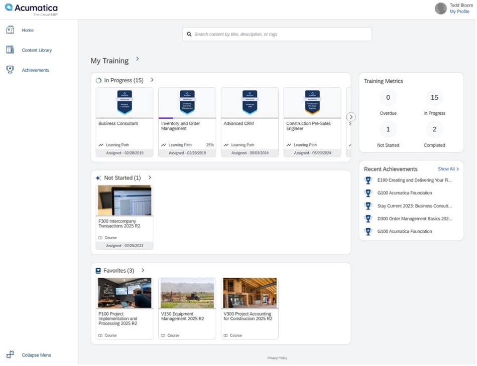 Novedades de Acumatica Partner University: últimas actualizaciones y mejoras